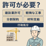 500万円未満でも建設業許可が必要なケースを解説する日本語のインフォグラフィック