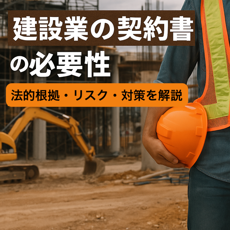 「契約書の重要性を伝える建設現場のイメージ写真」